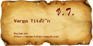 Varga Titán névjegykártya